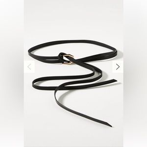NWT Anthropologie skinny double wrap black belt Size Small